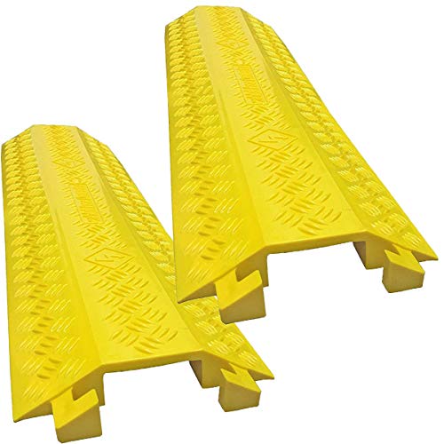 Electriduct Drop Trak Cable & Hose Protector Cord Cover - Medium - Yellow - 2 Pack