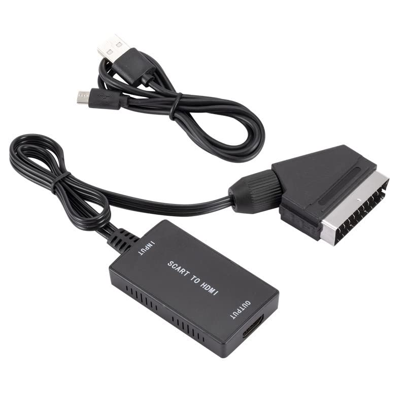 Convertisseur péritel vers HDMI - Convertisseur audio vidéo - Adaptateur compatible avec sortie 720p/1080p pour HDTV DVD Box