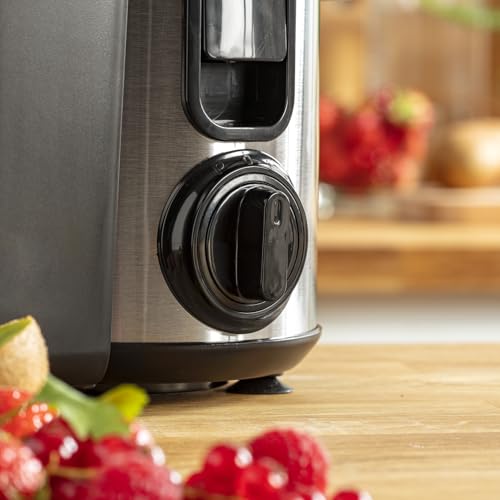 Moulinex Frutelia + Extracteur de jus Moulinex, 400 W, 2 vitesses +‏ Pulse, Centrifugeuse compacte, Collecteur de pulpe 950 ml, Système anti-goutte, Compatible lave-vaisselle JU420D10