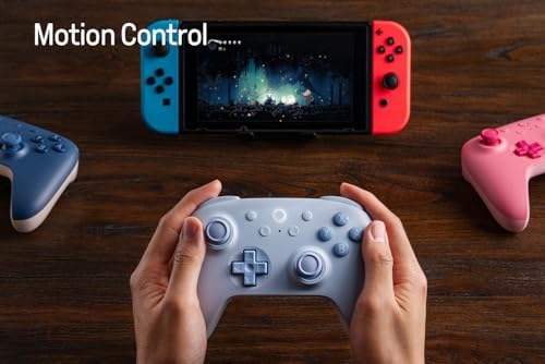 8BitDo Ultimate 2C Hall Effect Joysticks Bluetooth Controller with Remappable L4/R4 Bumpers, 6-axis Motion Control, Rumble Vibration and Turbo Function for Switch/Switch 2 (Blue) - 3