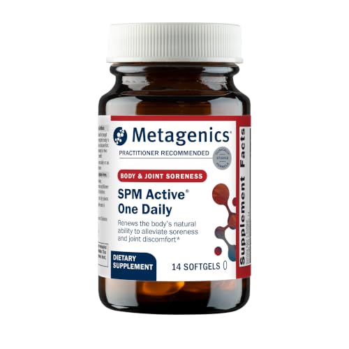 Metagenics SPM Active One Daily Supplement - Next Generation Omega Fish Oil with Pro Resolving Mediators for Joint Soreness & Soothing Relief* - Sustainably Sourced - Gluten-Free - 14 Softgels
