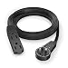 Maximm Cable 8 Ft 360° Rotating Flat Plug Extension Cord/Wire, Multi Outlet Extension Wire, 3 Prong Grounded Wire - Black - UL Listed