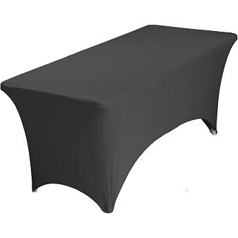 Spandex Tablecloth Tight Elastic Massage Washable and Wrinkle Resistant Stretchy Rectangular Patio Table Cover for Wedding Banquet Stall and Parties 72 x 30 x 30 Inches Black