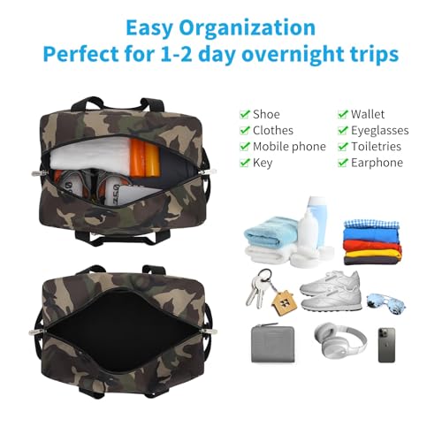Image of Apenze Small Gym Bag 14 inch lightweight Carry On Mini Duffel Bag for Travel Sport - Camo