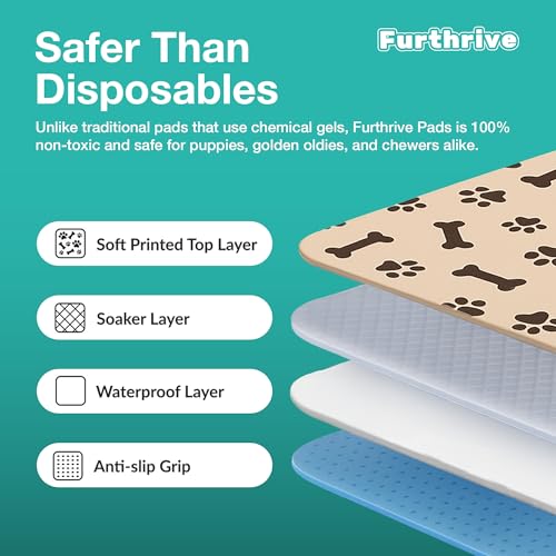 Image of Furthrive Washable Pee Pads for Dogs with Pheromone Attraction, Reusable