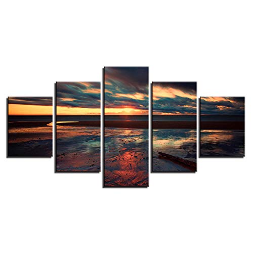 Déco murale salon paysage coucher de soleil sur mer sans cadre