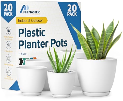 Lifemaster Eco Friendly Plant Pot Set -20-Pack Home Decor Flower
