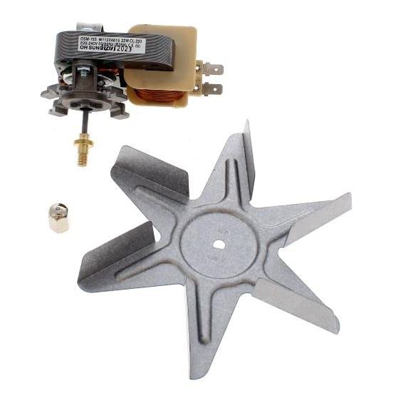 Whirlpool Hotpoint Ariston Baukneckt - Motore ventilatore per forno 481010781691 - C00398229 completo di ventola e dado - LF021/E - Prodotto originale