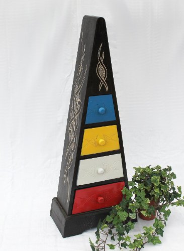 Cargo loft pyramide celtic 80 cm multicolore commode 4 tiroirs en bois Cover