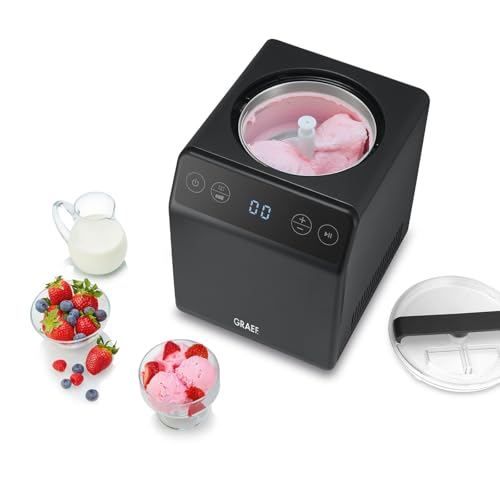 GRAEF Eismaschine IM706 | eisenglimmergrau | Eis und Joghurtmaschine | automatische Kühlfunktion, Rührfunktion | 2 Liter Eiscreme | akustischer Signalton – Bild 4