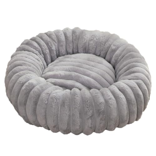 Panier Chien Donut, Panier Chat, Lit Ronde en Forme de Beignet, Canapé, Coussin, Lits pour Animaux Lavable, Chien Orthopedique, Base antidérapante, Tissu Peluche Doux...