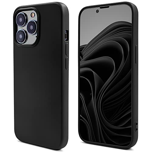 Lifestyle. Cover per iPhone 14 Pro - Custodia Premium con Finitura Opaca e Fodera Morbida Phone Case leggero silicone microfibra nero