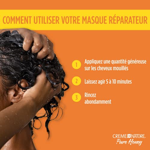 Hair Mask By Creme Of Nature, Pure Honey, Coconut Oil And Shea Butter Formula, Moisture Replenish & Strength, 11.5 Oz #TOP3