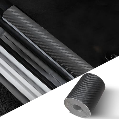 Carbon Fiber Car Door Edge Guards, 3D Vinyl Car Door Sill Protector Wrap Film Auto Door Trim Strips, Anti-Scratch Anti-Collision Adhesive Tape Auto Bumper Door Entry Guard for Most Cars (3