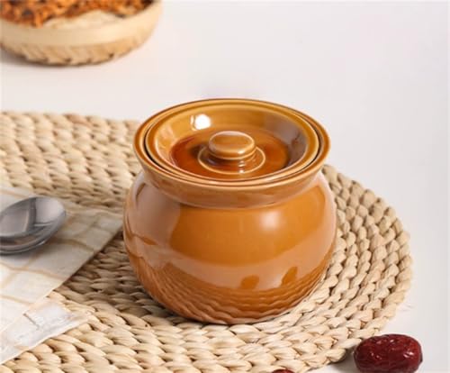 【XXA】蒸し碗 セラミック製の卵蒸し用ボウル し ふた付き スプーン付き ボウル 食器 キッチン スープ碗 電子レンジ対応 食事用 大容量 うつわ 器 お皿 陶器 旅館 和食器 飲食店 おしゃれ 業務用 調理用品 (ブラウン,2パック)