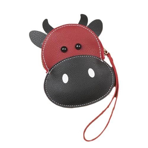 Bolsa feminina pendurada fofa ultra leve bolsa de moedas com desenho animado, Vermelho e preto