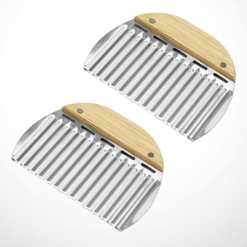 Set 2 Cortadores Ondulados para Papas con Mango de Madera miniatura 4