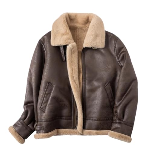 Veste en cuir PU pour hommes blouson chaud contre le vent