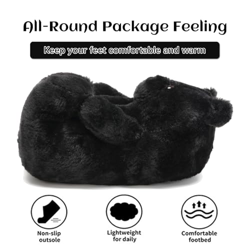 Image of Women's Funny Teddy Bear Slippers,Cute Slippers for Women,Fuzzy Indoor House Slipper,Fluffy Cartoon Bedroom Slipper,Birthday Gifts for Women,Men,Ladies,Girls
