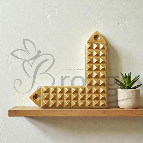 Image of Brass L Shape Pyramid Strip |Size-3.5Inch |Weight of 1 Pyramid Strip- 104gm Approx |Vastu Remedy Tool |Angle Strip with Pyramid Design for Correcting Corner |Home & Spritual Decor |Pack of 3