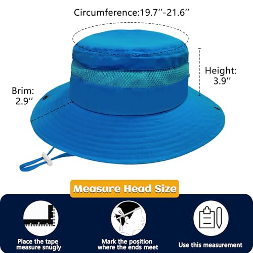Image of Outdoor Kids Sun Hat for Boys Girls Wide Brim Mesh Bucket Hat UPF 50+ Sun Protection Breathable Summer Fishing Safari Hat
