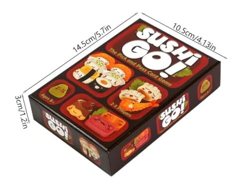Image of Sushi Go Family Board Game with 108 Cards | Fast-Paced Pick & Pass Party Game for Kids, Friends & Family Game Nights Fun | Ages 8+ Years | Players 2-5