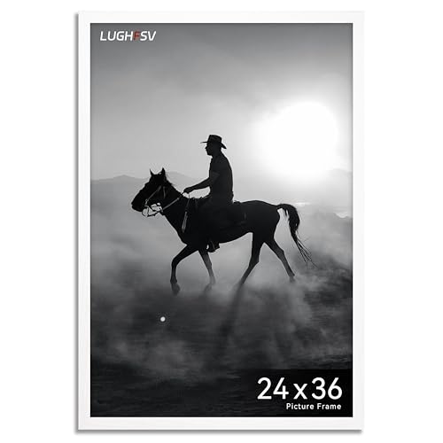 LUGHFSV 24x36 Picture Frame for Wall Vertical or Horizontal Wall Hanging Large Poster Frame for Photo and Posters Poster Frame 24x36 Without Mat