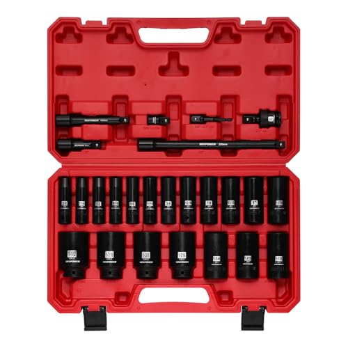 MIXPOWER 25-Piece Impact Socket Set with Case