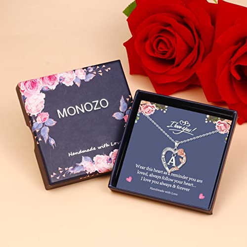 Rose Heart Necklaces For Women Teen Girls Gifts, Dainty Love Letter Pendant Initial C Necklace Jewelry Anniversary Valentines Birthday Gifts Necklaces For Women Teen Girls Girlfriend Wife Mom Daughter #TOP6