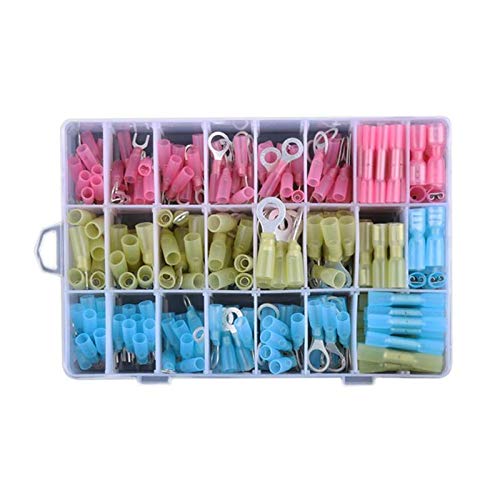 Gimax 250pcs Assorted Insulated Spade Crimp Terminals Waterproof Electrical Wire Cable Connectors Assortment Kits Electrical Crimp