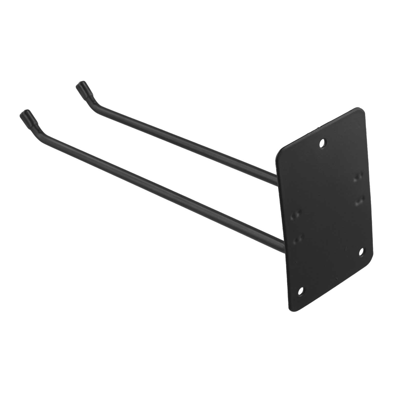 Organizer da parete per garage per montaggio in acciaio per attrezzi da giardino, 2 pezzi, design salvaspazio resistente, per pale, rastrelli e scope, nero