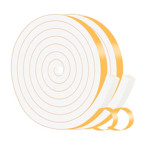 Image of Weather Stripping,High Density CR,Strong Adhesive,1 /2 in x 3 /8 in x 13Ft | Weather Stripping Door Seal Stripping,Lightproof, Soundproof Foam,Door Seal Strip for Door,Window Frame,Sliding Door,White