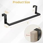 Over The Door Towel Rack, Kitchen Towel Holder Over Cabinet Door Towel Bar Stainless Steel for Cupboard for Kitchen Dish Towel Holder Hanger, 2 Pack (Black) - Image 2