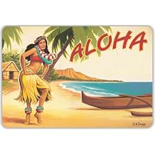 Pacifica Island Art Hawaiian Vintage Postcards for Mailing Pack of 30 - Aloha Beach Hula by Kerne Erickson