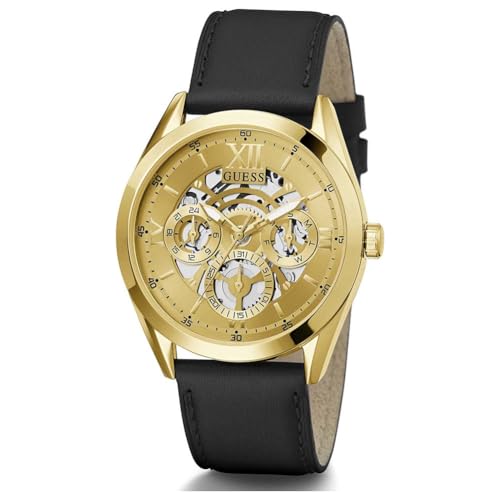 Guess Tailor Montre Homme Acier Doré Cuir Gw0389g2 - vue 3