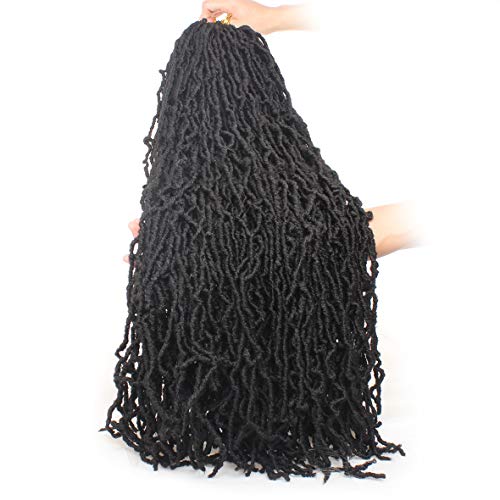 Zrq 2 Packs 36 Inch Soft Locs Crochet Hair,Long Faux Locs 36 Inches Crochet Braids Knotless Style Goddess Locs Crochet Braids Synthetic Dreadlocks Hair Extensions 1B# #TOP6
