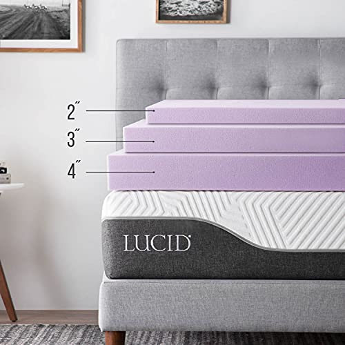 Lucid - Lu40Kk30Vt Foam Mattress Topper - Ventilated Design, 4 Inch, King #TOP4