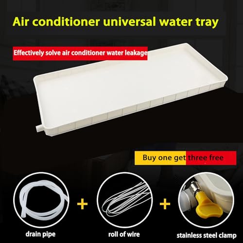 Bandeja de goteo de aire acondicionado con tubo de drenaje, bandeja de drenaje de CA 1-2P para recoger condensado, material PP5
