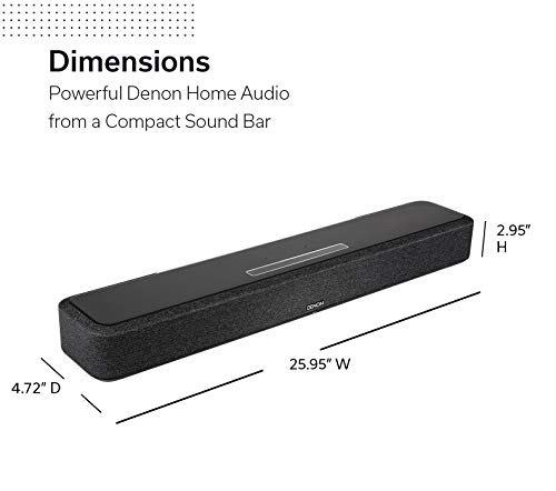 Denon Home Sound Bar 550 - Compact 3D Surround Sound, Dolby Atmos & Dts:x, Built-In Heos, Amazon Alexa, Seamless Integration With Denon Home 150, 250, 350 Wireless Speakers For Multi-Room Audio, Black #TOP4