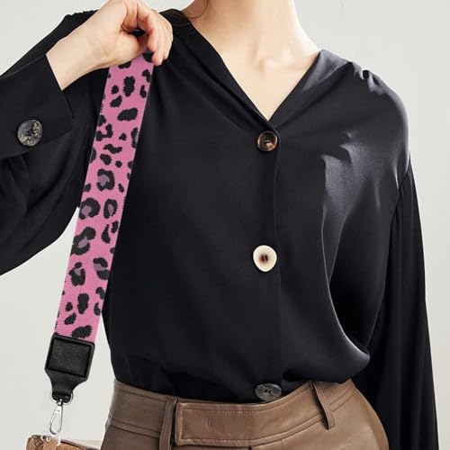 Image of TODIYADDU Pink Basic Leopard Daisy Purse Strap Girls Fashion Handbag Straps Crossbody Guitar Strap Purse Adjustable Wallet Strap Straps for Purses Suitable for Gifts Sports Photography Enthusiast