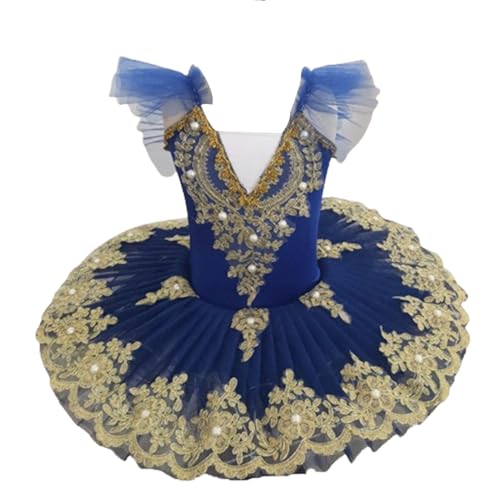 Robe tutu de ballerine pour filles FGRID bleu royal avec justaucorps LED taille 120