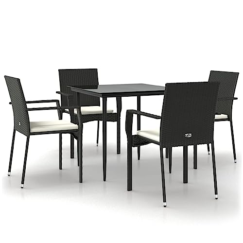 Salon de jardin polyrotin noir résistant aux intempéries et durable - 3