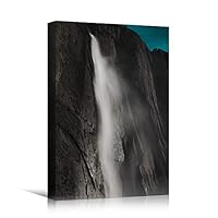 Canvas Wall Art Mountain Waterfalls Landscape Multicolor Photography Relax/Calm Traditional Waterfall - 12x18 inches