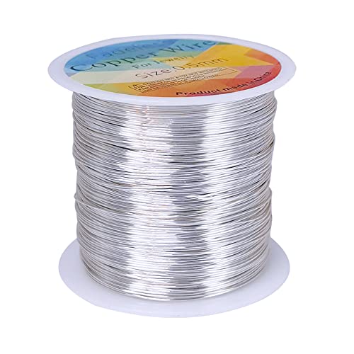 Tarnish Resistant Copper Wires 24 Gauge/0.5mm, 203 Feet, Silver