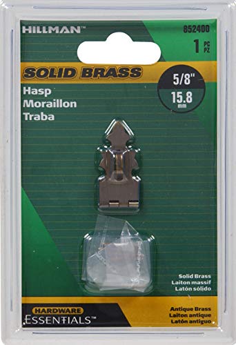 Hillman 852400 5/8 X 1-7/8" Solid Brass Decorative Mini Hasp - Antique Brass Finish 1-Pack #TOP1