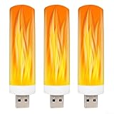 Realistische Flammensimulation LED Glühbirne 3 Stück USB wiederaufladbar für warmes Ambiente in Häusern, Büros und Versammlungsräumen