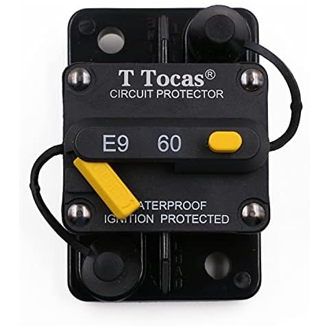 T Tocas 60 Amp Boat Battery Switch Breaker for Trolling Motor with Manual Reset,Water Proof,12V- 48V DC（60A ） Cover