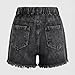 Malibure Girls Ripped Jean Shorts for Teens High Waist Y2K Distressed Denim Shorts with Pockets Summer Fashion Cute Jorts Black 11-12 Years
