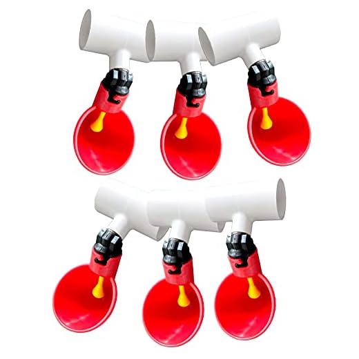 Chicken Waterer Cups, Pack of 6 Chicken Waterer PVC Tee Fittings, with 1/8 Inch FTP Threads, Automatic Chicken Waterer for Chicken Ducks Quail