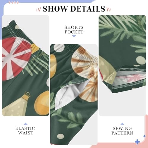 ZZXXB Candy Cane Spruce Branch Boys Long Pants Soft Trousers Elastic Waist Kids Lounge Bottoms with Pockets S-XL4